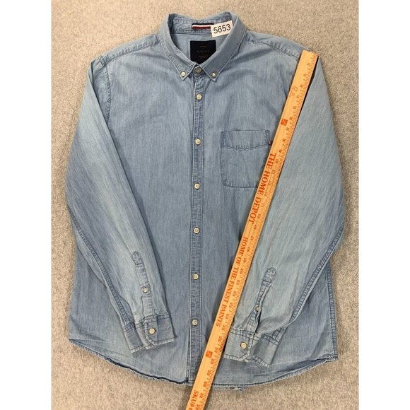 Brunswick Garments Slim Fit Long Sleeve Button Down Shirt (Men's XXL) Blue - Picture 4 of 12